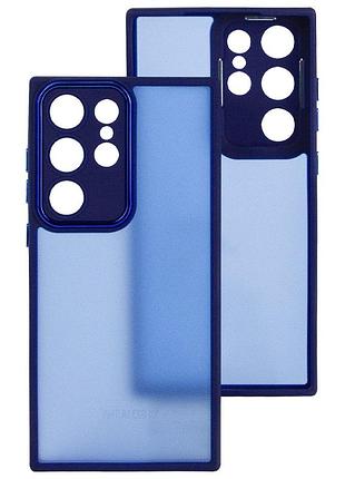 Чехол fiji lens для samsung galaxy s24 ultra (s928) бампер матовый с защитой блока камер blue