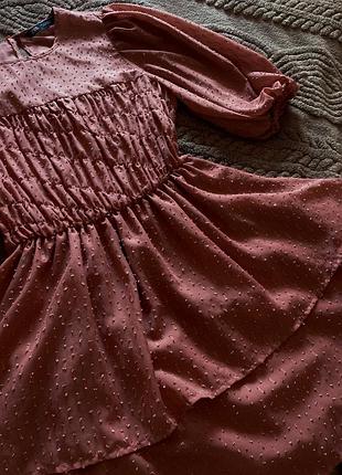 Сукня zara, розмір s, колір dusty pink, коротка, багатошарова спідниця з підкладкою