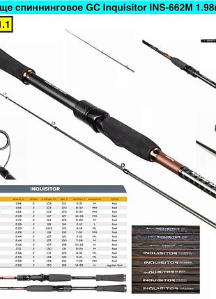 Вудлище спінінгове gc inquisitor ins-662m 1.98м 5-21г