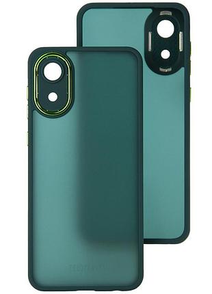 Чехол fiji lens для samsung galaxy a03 core (a032) бампер матовый с защитой блока камер dark green