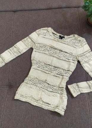 Кружевная блуза h&m кофточка с гипюровыми вставками1 фото