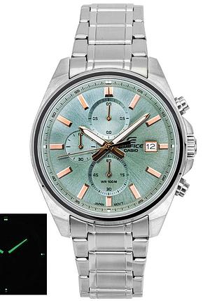 Чоловічий наручний годинник casio efv-610de-3a edifice classic chronograph із зеленим циферблатом