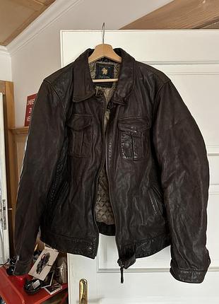 Шкіряна куртка коричнева scotch and soda