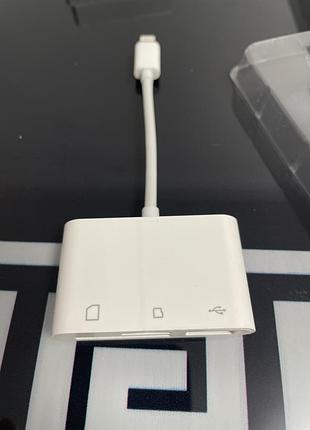 Переходник для iphone на usb и sd/tf card reade адаптер для ipad на флешку и sd tf картридер lemmi