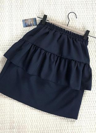 Детская юбка школьная с воланом для девочки. школьная форма 2025.