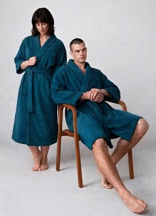 Халат мега качественный плотный мужской женский хлопок l-xl теплый