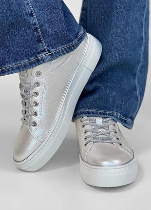 Женские кеды на платформе немецкого бренда tamaris цвет white pearl, 41р.