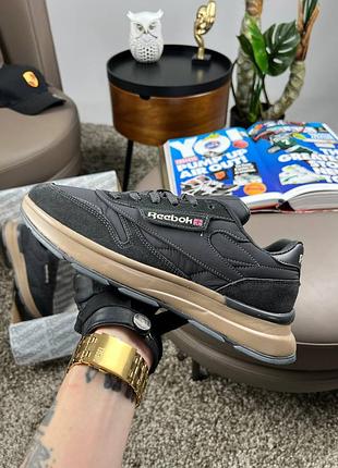 Мужские кроссовки reebok classic black brown grey