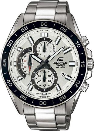 Чоловічий наручний годинник casio efv-550d-7avuef edifice classic chronograph — сталь і білий циферблат
