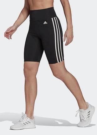 Спортивні велосипедки adidas жіночі чорні з білими смугами