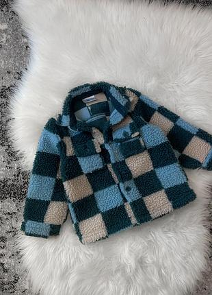 Тепла дитяча сорочка-куртка в клітинку