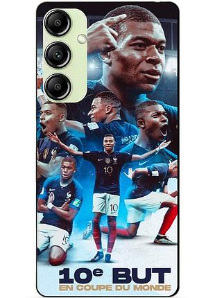 Чехол силиконовый бампер для samsung a55 с рисунком мбаппе франция mbappe