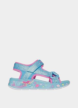 Дитячі сандалі skechers/анатомічні сандалі для дівчаток з з led-підошвою