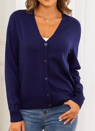 Кардиган новий zara knit 100% cotton темно-синій колір s-m