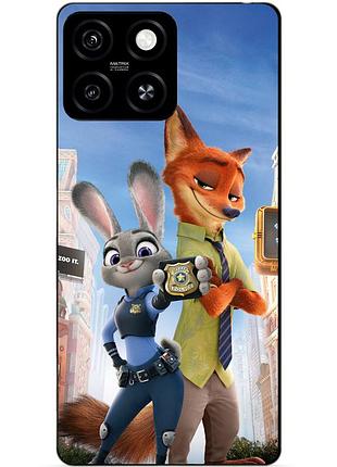 Чехол силиконовый бампер для zte blade a55 с рисунком джуди зверополис zootopia