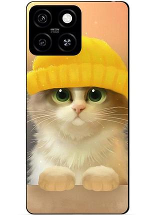 Силіконовий чохол бампер для zte blade a55 з малюнком котик у шапці