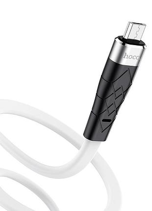 Кабель usb micro usb hoco x53 angel 2,4 a 1m (плоский) white