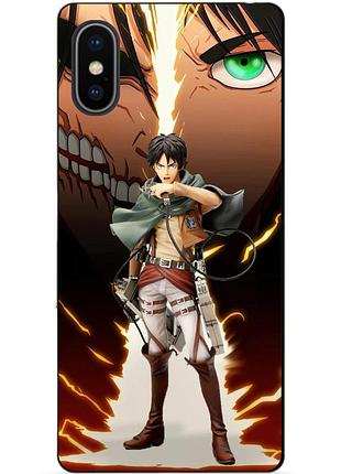 Силіконовий чохол бампер для iphone xs max з малюнком атака титанів attack on titan