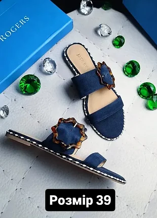 Jack rogers оригінал темно-сині замшеві сандалії з пряжкою
