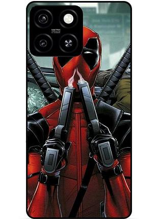 Чехол силиконовый бампер для zte blade a55 с рисунком дэдпул deadpool