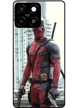 Чехол силиконовый бампер для zte blade a55 с рисунком deadpool дэдпул