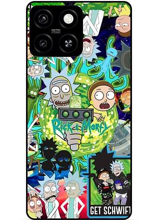 Силіконовий чохол бампер для zte blade a55 з малюнком rick and morty рік і морті