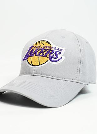 Бейсболка lakers котон світло-сіра