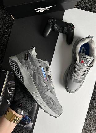 Мужские кроссовки reebok classic leather hexalite grey