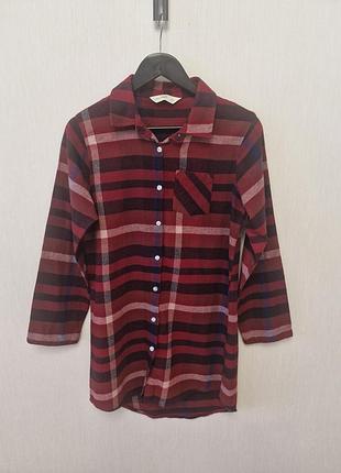 Сорочка в клітинку oversize s (34) ( може бути, як накидка або самостійне плаття)