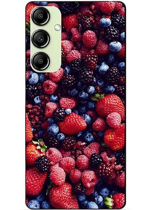 Чехол силиконовый бампер для samsung a35 с рисунком ягоды