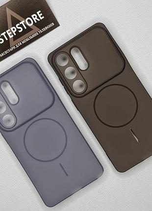 Чехол для samsung s26 ultra матовый силиконовый закрытой камерой camera shield