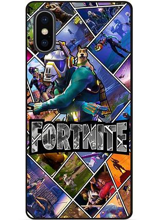 Силиконовый чехол бампер для iphone xs max с картинкой фортнайт fortnite