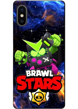 Силиконовый чехол бампер для iphone xs max с героем космический бравл вирус бит