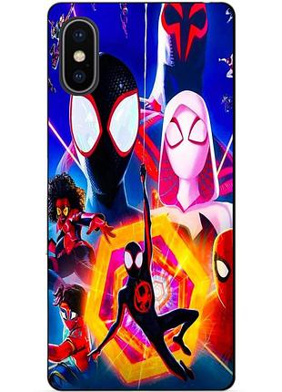 Силиконовый чехол бампер для iphone xs max с картинкой spider man человек паук