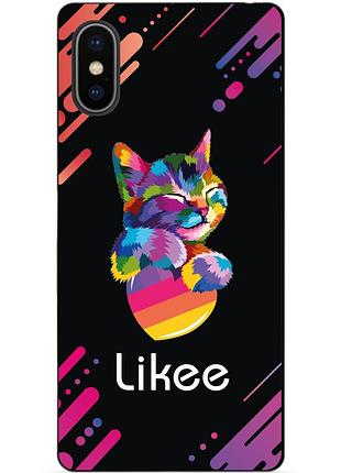 Силиконовый чехол бампер для iphone xs max с рисунком likee лайки