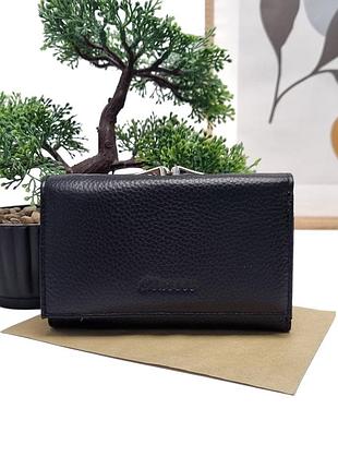 Кошелек женский стильный молодежный черный арт.2202-9406-2 black genuine leather (китай)