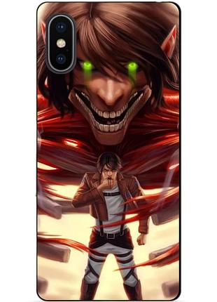 Силиконовый чехол бампер для iphone xs max с рисунком attack on titan атака титанов