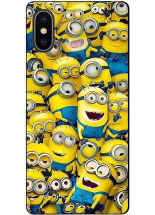 Силиконовый чехол бампер для iphone xs max с рисунком миньоны minion