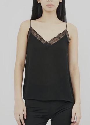 Майка з мереживом чорна zara basic