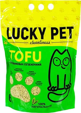 Lucky pet tofu зеленый чай 6 литра наполнитель тофу соевый 2,6 кг