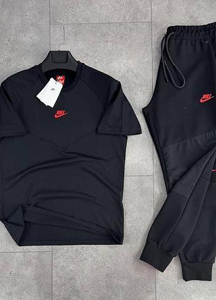 Мужской костюм nike tech fleece брюки футболка