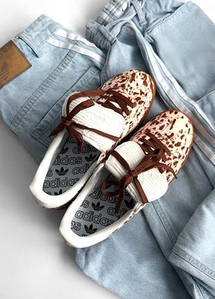 Кроссовки adidas samba Салаттер «cow print” brown/white