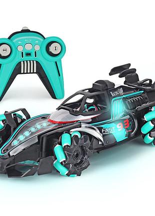 Машинка на радиоуправлении racing. стиль формула-1. пускает пар. светится