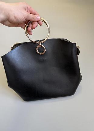 Сумка chloe tote bag leather black