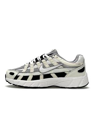 Жіночі кросівки nike p-6000 white beige black