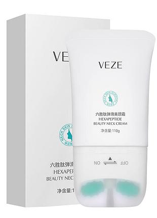 Крем для шеи veze hexapeptide beauty neck cream 110 г укрепляющий с массажной роликовой насадкой