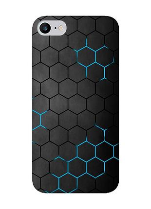 Матовый чехол с розовыми боками на iphone 7 / 8 :: фон соты (принт 359)