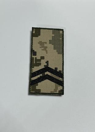 No7.5 шеврон "погон младшийектор" пиксель 10х5 см