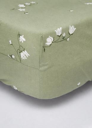 Простынь на резинке moon&star green bloom бязь gold люкс 120х190х10 см (ms-850002227)