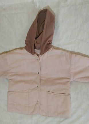 Курточка детская розовая х/б  zara на девочку 3-4 года в идеальном состоянии